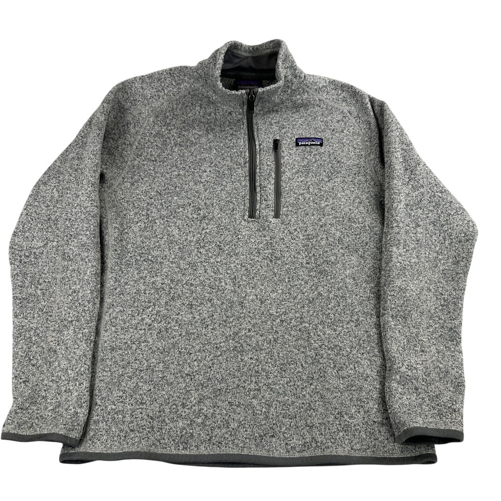 Patagonia Better Sweater 1/4 Zip Fleece L Gray Deep Pile 25522 Hiking Gorp